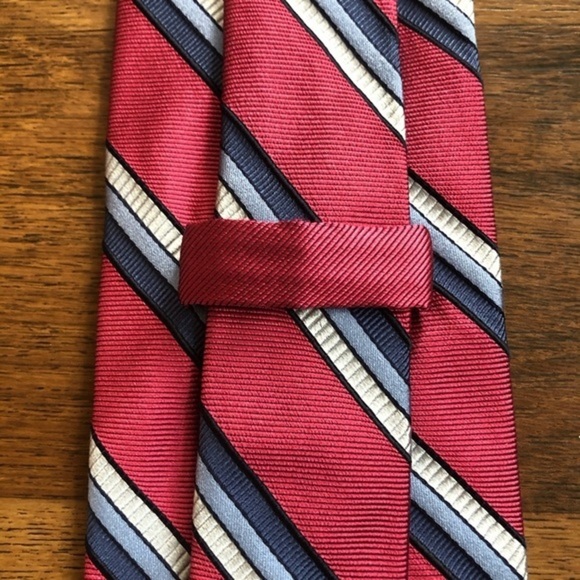 Faconnable Striped Pink & Blue Tie - Picture 2 of 8